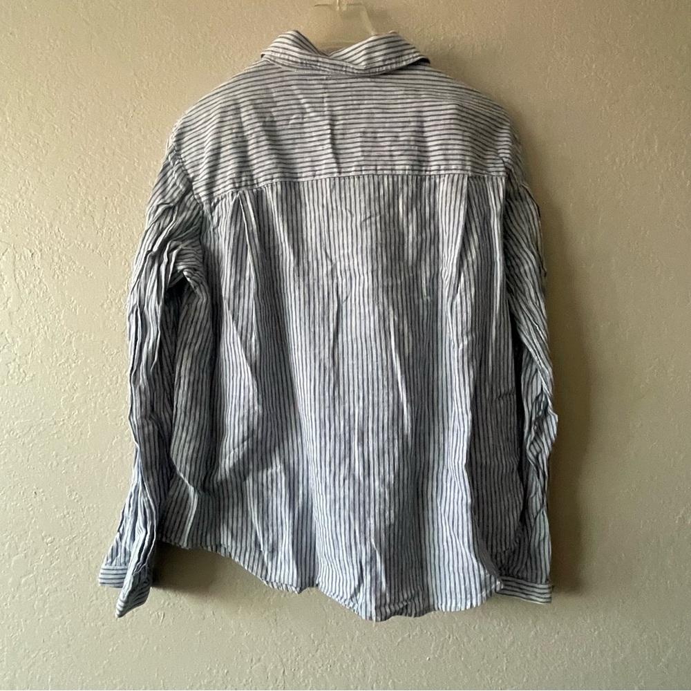 Treasure & Bond, Women’s Blue & White Striped Longsleeve Button Shirt, Size S - Picture 6 of 6